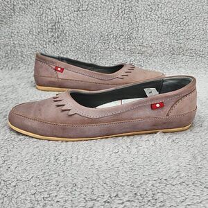 Oliberte Women's Flats Sz 9 39 Gray Brown Leather Slip On Loafers Comfort Shoes